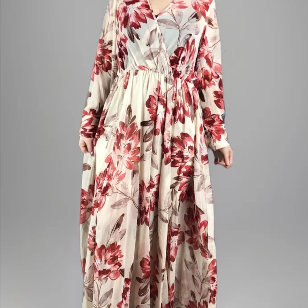 SOLD Kate & Lily Floral Maxi Boho Cottagecore Flowy Long Sleeve Spring Dress